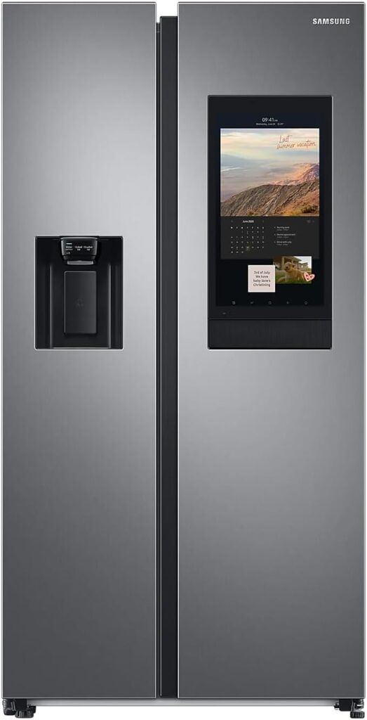 614 Litre Side-By-Side American Fridge Freezer - Brushed Steel